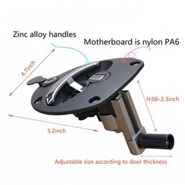 Single Point Compression Latch for Underbody Truck Tool Box ， Gasket and Cylinder with Keys, Replacement Latch for Universal Toolbox Door Locks Truck Boxes Locks (Black+Silver)