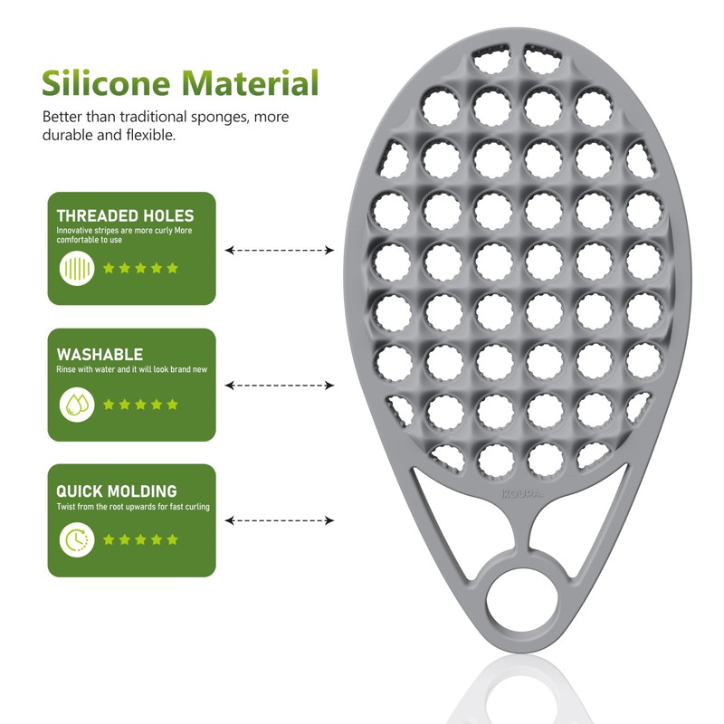 KOUPA Magic Silicone Curly Hair Brush, One Piece Twist Curl