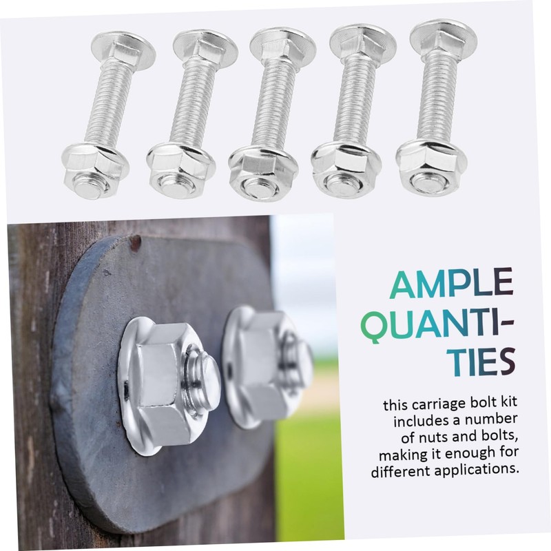 ABOOFAN 20 Sets Carbon Steel Carriage Bolt Collection with Zinc