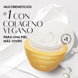 ésika - Crema para la cara Hidra Reafirmante Triple Acción Max 40+ años con ácido hialurónico y colágeno, 200g