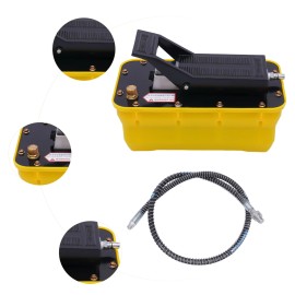 10000 PSI 2.3L Air Hydraulic Foot Pedal Pump Auto Body Frame Machine W/ Air Hose