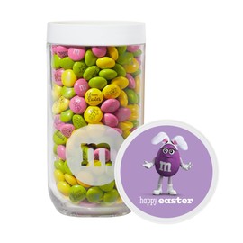 M&M'S WORLD Easter Milk Chocolate Candy Jar, Festive Spring Themed Treats in Reusable Container, Perfect for Egg Hunts, Basket Fillers, Party Favors, and Seasonal Snacking