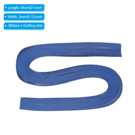 PATIKIL 360pcs Quilling Strips Paper 1/8"(3mm) 21"(54cm) Origami Paper Quilling Strip for Art DIY Hand Craft Christmas, Blue