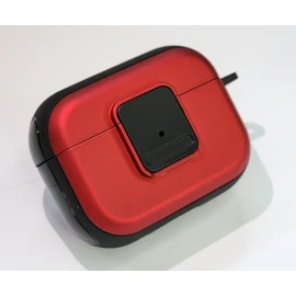 Kid-Proof case for AirPods Pro 1/2 1st/2nd gen Generation/AirPods 3: Magnetic, Safety Lock, Shock-Proof, with or Without AirTag Holder (Red and Black, for Airpods Pro/Pro 2)