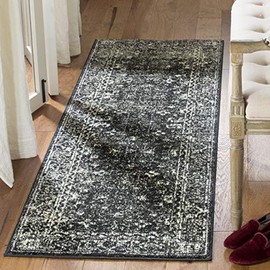 Safavieh Evoke Collection EVK270K Shabby Chic Distressed Runner, 2'2" x 7' , Charcoal / Ivory