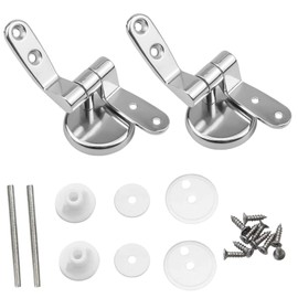 18 PCS Set Toilet Seat Fittings, Zinc Alloy Toilet Seat Replacement Hinge with Fittings and Repair Parts, for Most Wooden | Resin | MDF Toilet Seat
