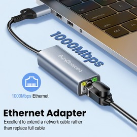 USB 3.0 to Ethernet Adapter with USB C to RJ45 Gigabit LAN 1000Mbps Wired Network, Ethernet to USB Type-C 1000Mbps Network Adapter for Windows XP, Mac OS, Linux, VISTA 7 8 10 11 (2 in 1)