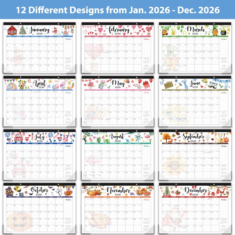 2026 Desk Calendar, 12 Months Desk Calendar 2026, January 2026