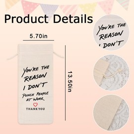 Funny Wine Gift Bag for Coworker Gifts for Women Men Farewell Going Away Gifts for Coworkers Women Men Humorous Wine Bag for Colleague Friendship Gifts for Work Bestie Birthday Gifts for Employee