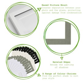 Nicola Spring 10x Black A4 Frame Picture Mounts - for A5 (6" x 8") Image - Deep Glass Photo Picture Flower Craft Memory Art Wall Hanging Display