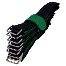 Lumonic 10 x Velcro Ties 800 x 38 mm Normal Black Green Reusable Cable Ties Made of Velcro Tape for Attaching or Cable Management