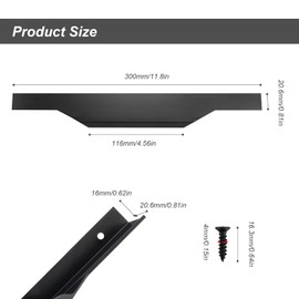 AMONENZ Pack of 4 Door Handles, Cupboard, Kitchen Cabinet Handles, Hidden Drawer Handles, Black, Modern Cabinet Handle, with 8 Screws, for Drawers, Cupboard, Kitchen Cabinet Door