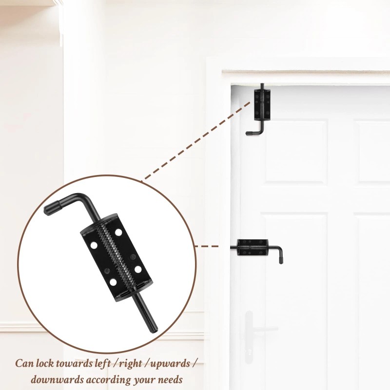 Quality Life Spring Loaded Gate Latch Pin Barrel Bolt 6in