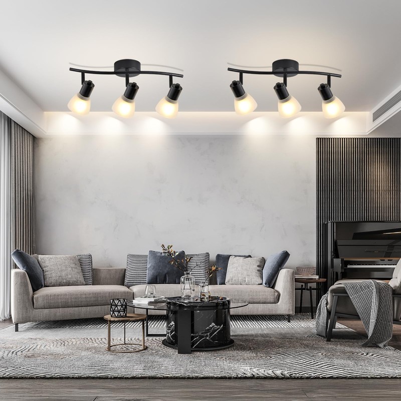 KEESFU 3 Light Track Lighting Fixtures Ceiling,Adjustable Directional Ceiling Lights