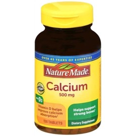 Nature Made SM Nature Made Calcium, 500 mg, With Vitamin D, Tablets, 130 Count