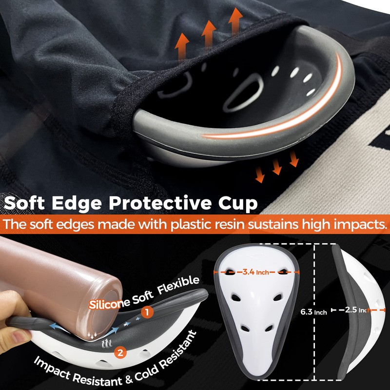 COOLOMG Mens Padded Baseball Sliding Shorts with Groin Cup Athletic