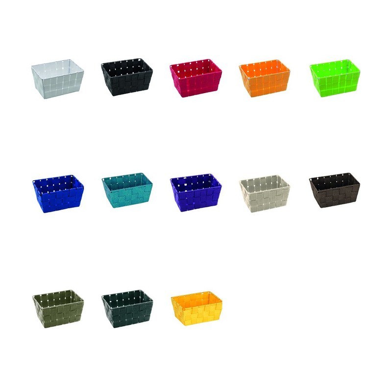 WENKO Adria Long Bathroom Mini-Basket, Polypropylene, Grey, 14 x 19