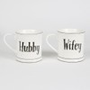 White WIFEY and HUBBY Mugs - SET OF 2 -