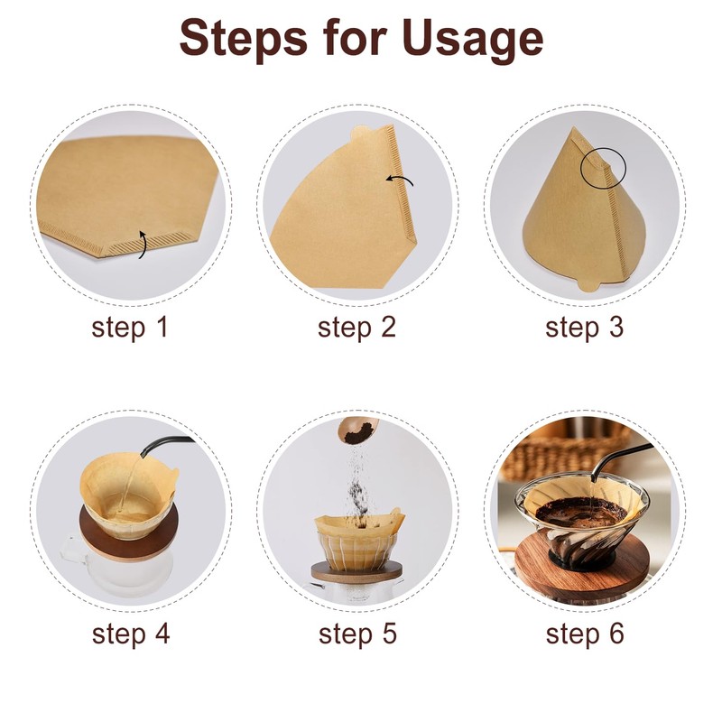 MUZTINTE #4 Cone Coffee Filters,100 Count (Pack of 1)，4 Coffee