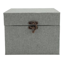 Ball Jointed Doll Head Storage Case Linen Fabric Protective Carrying Box for 1/3 Scale Doll Head Gray Green