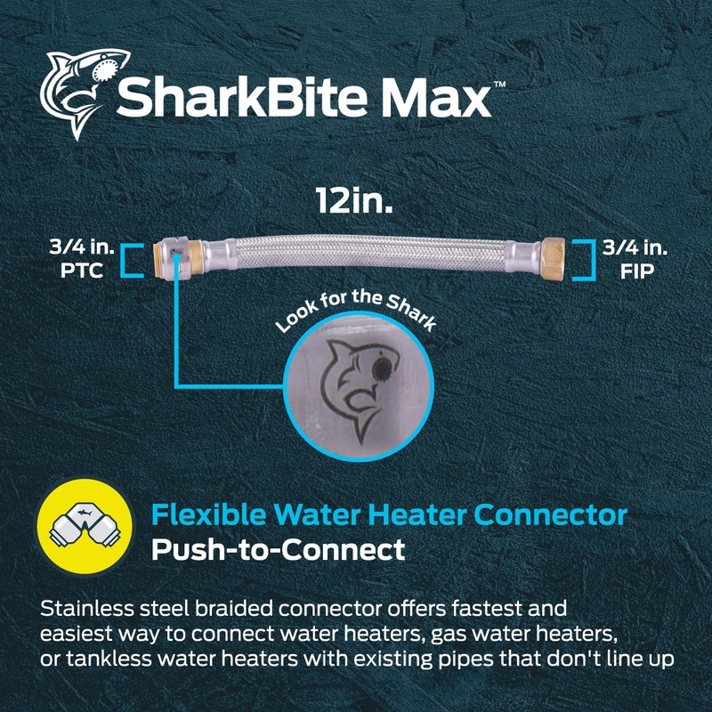 SharkBite Max 3/4 Inch x 3/4 Inch FIP x 12