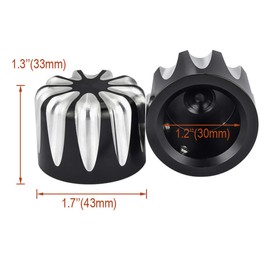 PBYMT Black Front Axle Nut Cover Caps CNC Compatible for Harley Davidson Softail Dyna Touring Road King Electra Street Glide VRSC 2002-2020