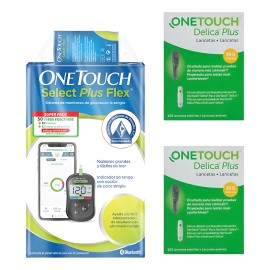Glucometro Onetouch Flex 50 Tiras + 200 Lancetas De Color N/a