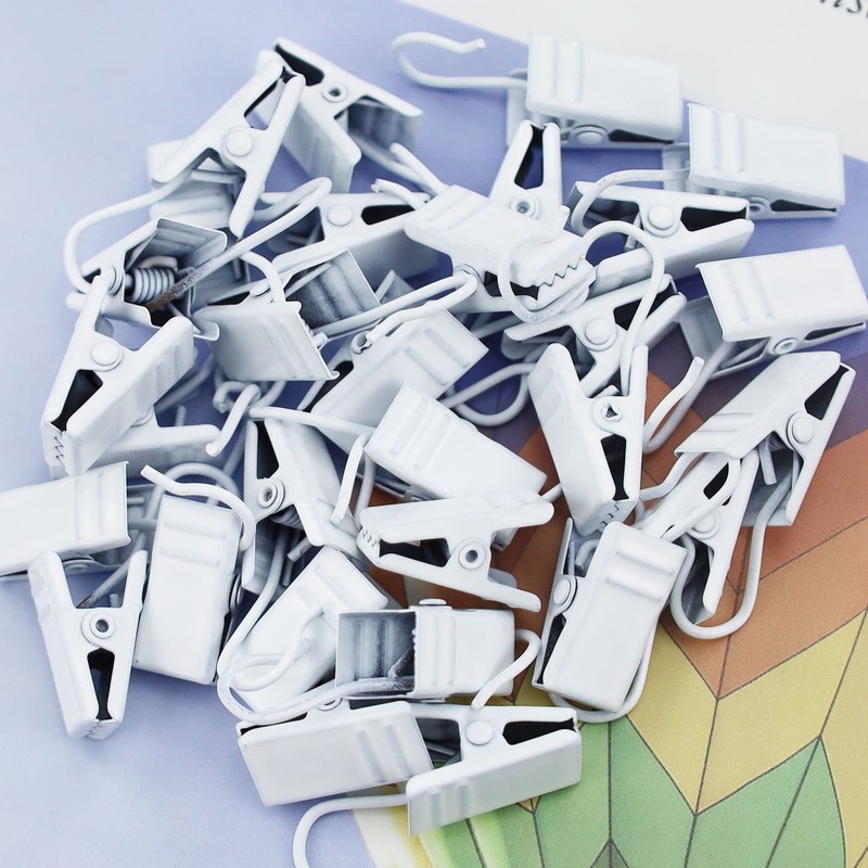 30 Pack Small Heavy-Duty Hook Clip Set Metal Curtain Hangers