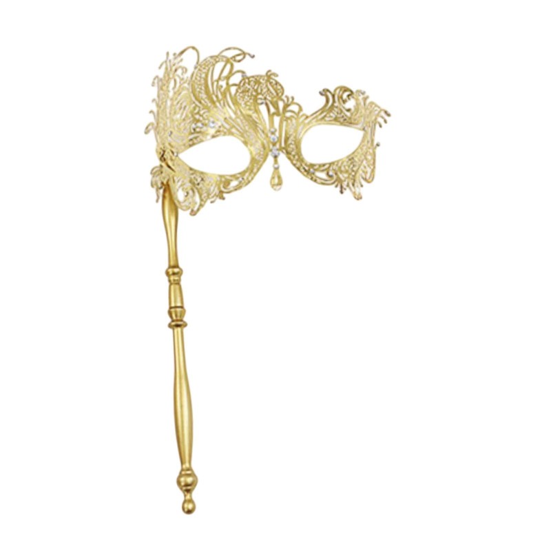 Frediuo Women Masquerade Mask Costume Prop, Metal, Elegant Party Face
