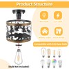MLGB Rustic Deer & Bear Semi-Flush Mount Ceiling Light, Farmhouse