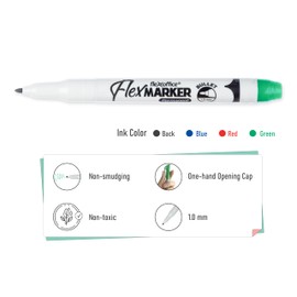 FLEXOFFICE 12 Fine Tip Permanent Markers, Assorted Colors and 1 Washable Glue Stick, Non-Toxic, Waterproof, Holiday Gifts Set Markers for Adults, Kids, Teens to Craft Decorations, Design Cards