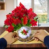 Birch Poinsettia Flower Pot Bouquet 3D Pop Up Card, with
