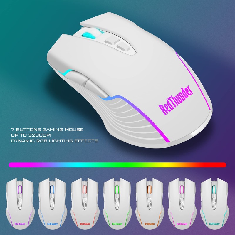 RedThunder K10 Wireless Gaming Keyboard and Mouse Combo, LED Backlit