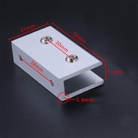 WANLIAN(2 Pieces) Glass Clip Bracket Adjustable Clip Frame Bracket Clip Bracket Fixed seat Household Stainless Steel Frameless Glass Wall Mount Bracket (Large)