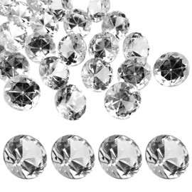 LYHLYA Pack of 100 Acrylic Diamond Gemstones, 25 mm Acrylic Gemstones Vase Filler Fake Gemstones Plastic Diamonds Deco for Wedding, Party, Vase Abundance, Crafts Decoration (Transparent)