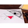 KUM AZ209.12.16-T Geometry Triangle and Compass 16 cm, Transparent, Pack