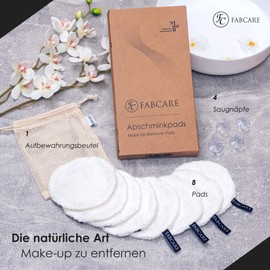 FABCARE Washable make-up removal pads – DERMATEST: VERY GOOD – Zero Waste & Sustainable – Reusable Make-Up Wipes Made of Bamboo Fibre – Make Up Remover Pads