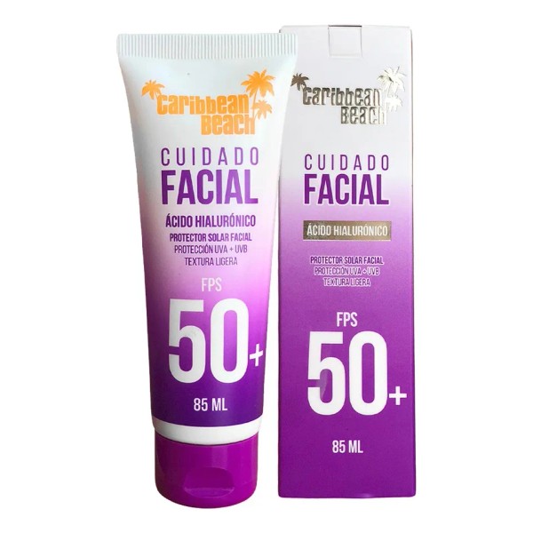 Protector Facial Caribbean Fps50 Ácido Hialurónico 85ml