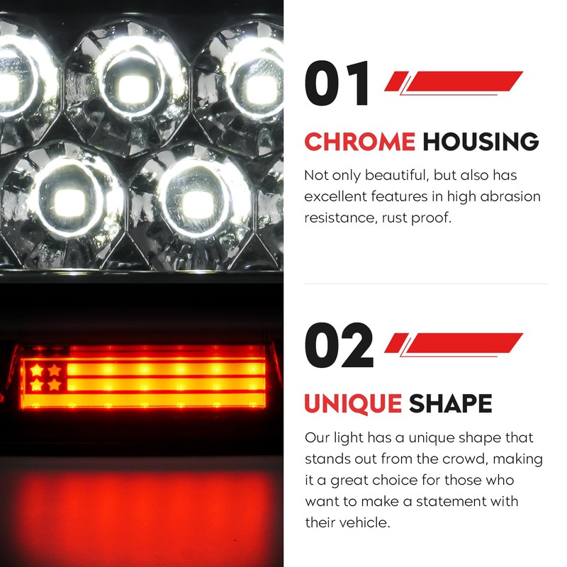Tresound Led 3rd Brake Cargo Light for 2002-2008 Dodge Ram
