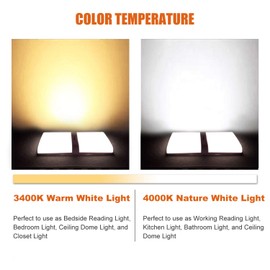 Facon 12V LED RV Interior Light Fixtures with On&Off Switch, 3400K Warm White, 12Volts DC Double Dome Under Cabinet Light, use for RV Motor-Homes Camper Caravan Trailer Boat