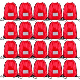 Drawstring Bags,Bulk Draw String Backpack, DIY Gym Sports Cinch Bag Sackpack, Red