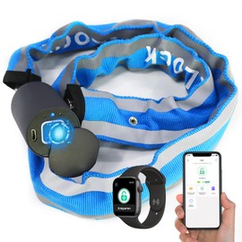 Anweller Bicycle Lock Fingerprint, High Security Anti-Theft Bicycle Chain Lock with App, Hardened Steel Chain Links, Waterproof, 6 mm x 100 cm