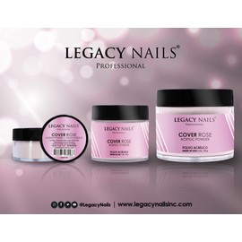 Legacy Nails Professional Cover Acrylic Powder, 8 ounces - Ideal For French Nail Art, Create Nail Art, Nail Extension That Provide a Healthy, Natural Look To Nails (COVER ROSE)
