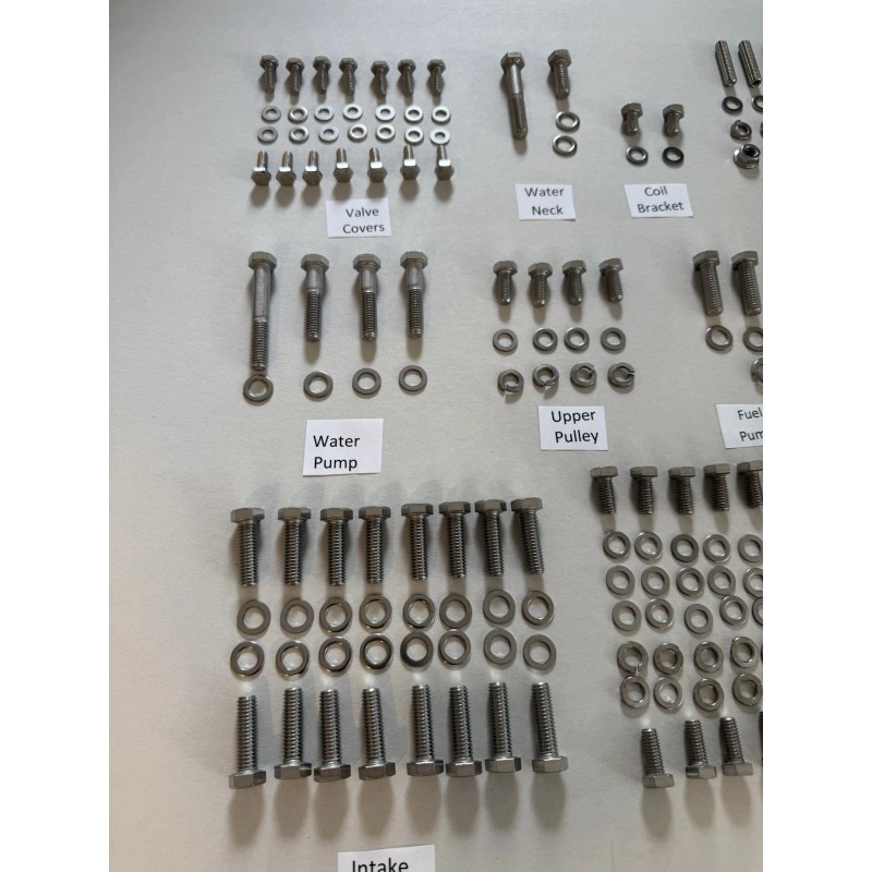 resto-bolts BBC STAINLESS STEEL ENGINE BOLT KIT HEX Head SWP