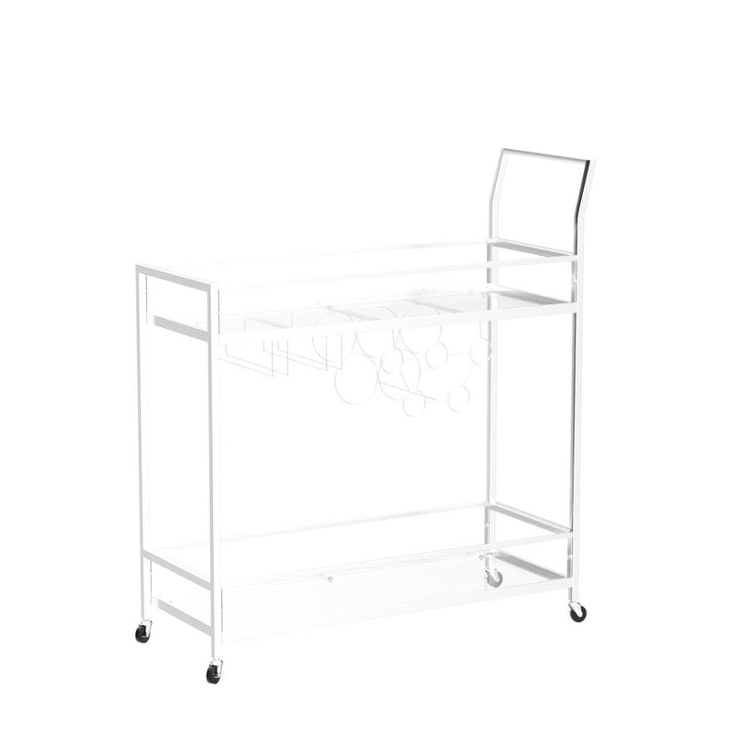 FirsTime & Co. Silver Delilah Bar Cart, 2 Tier Mobile