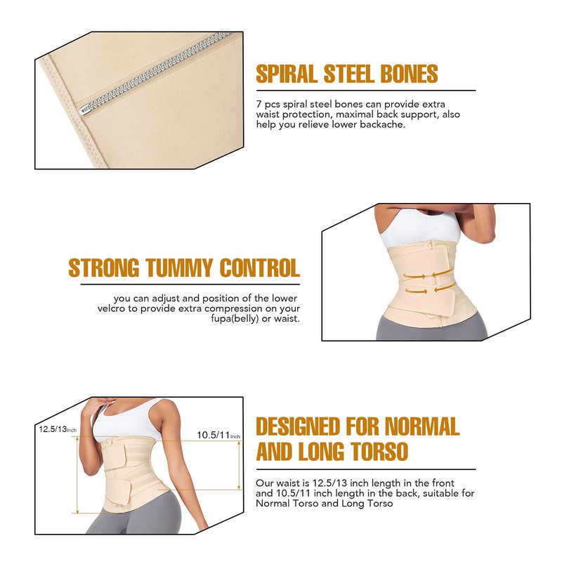 FeelinGirl Waist Trainer for Women Workout Trainer Corset Cincher Shapewear