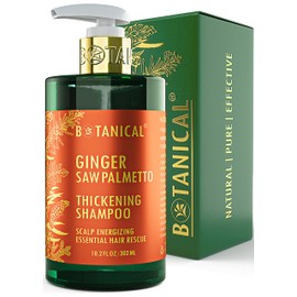 Botanical Hair Growth Shampoo “Scalp Energizing” Anti-Thinning Shampoo, Thickening Shampoo for Thinning Hair, Ginger Saw Palmetto Shampoo for Hair Loss, Thickening Products For Women & Men 10.2 Fl Oz