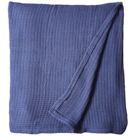 Sun Yin USA Inc. 100% Cotton Soft Cozy King Blanket, Indigo, Navy, Blue (B50442-AZK-NAV)