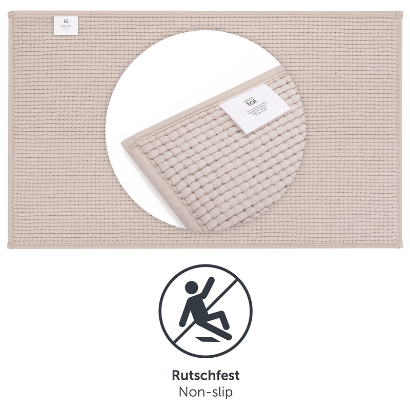 Blumtal Badematte 40x60 cm Chenille - Oeko-TEX zertifizierter Badteppich -