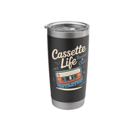 Cassette Life Rewind Chill Retro Music Vintage Audio Family Stainless Steel Insulated Tumbler
